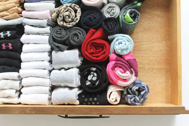 How to organize socks in a drawer