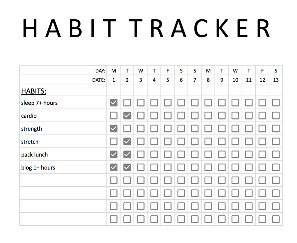 Accomplish your goals using this habit tracker!