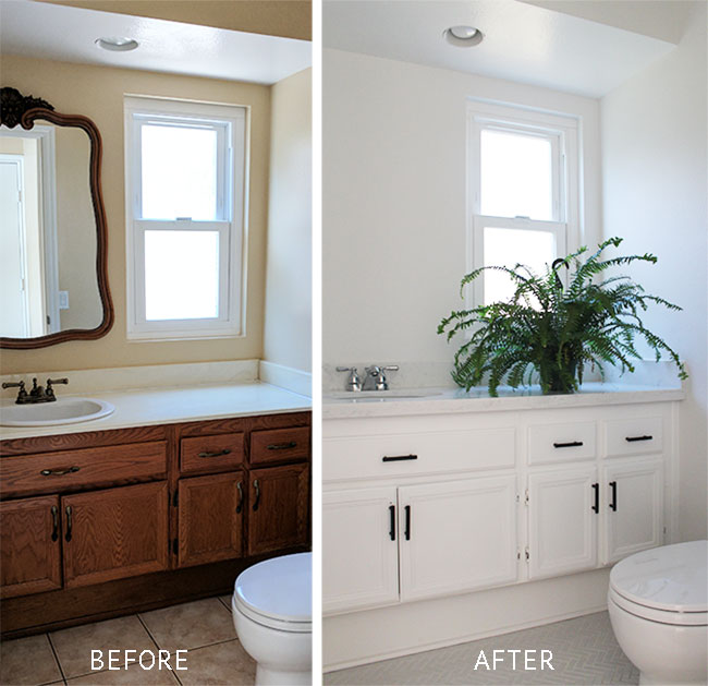 Small bathroom makeover - before and after sources