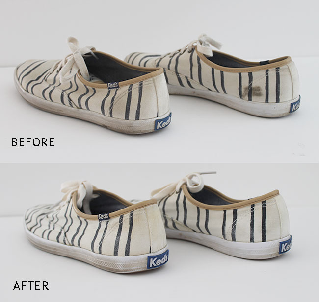 How to clean white canvas shoes