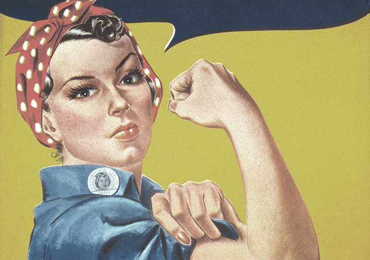 Eco-friendly thrift store Halloween costume ideas - Rosie the Riveter