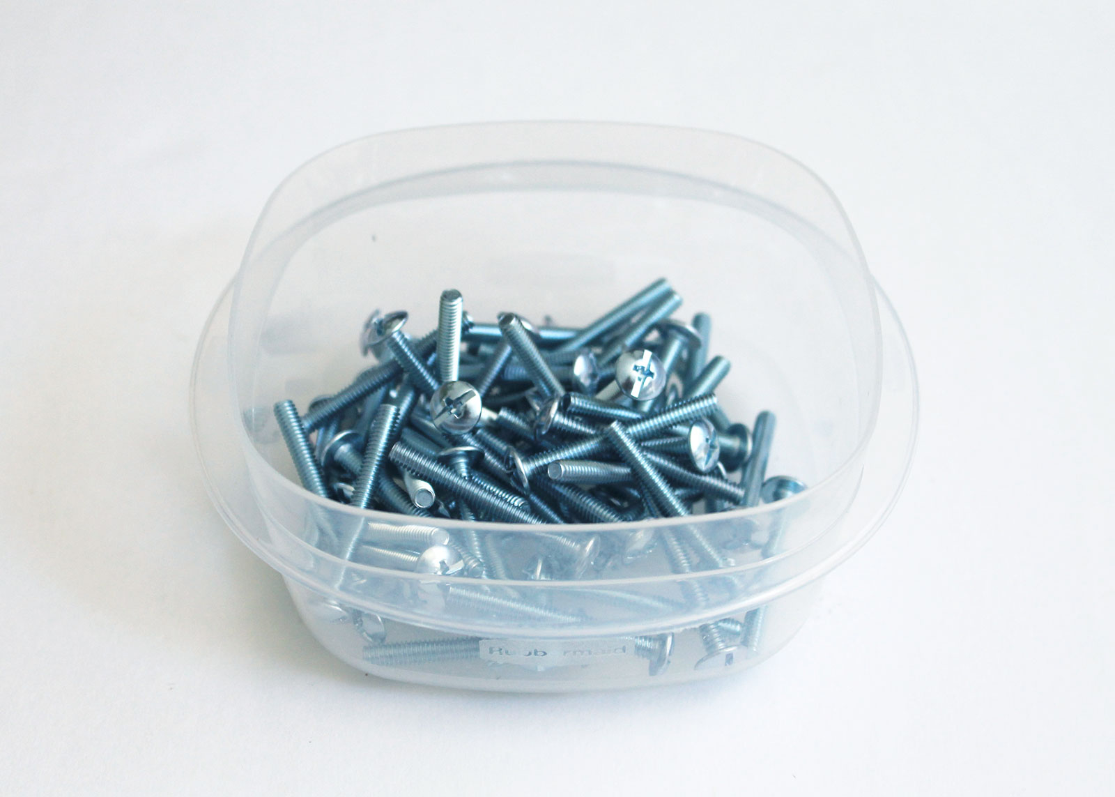 Repurpose plastic containers to store small tools