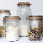 Glass pantry jars for food storage and pantry organization