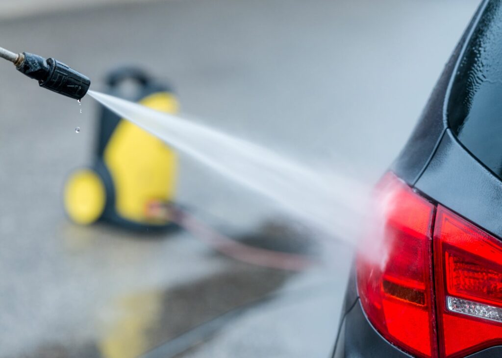 Washing a Car with a Pump Sprayer