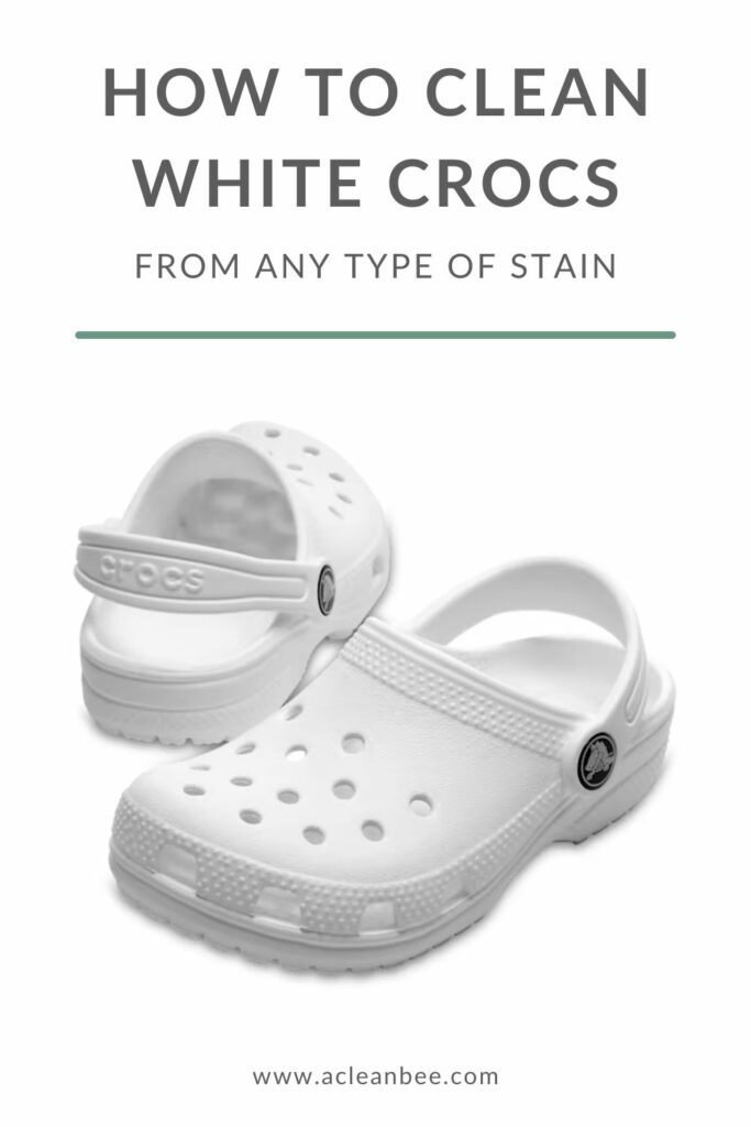 White crocs with text overlay How to clean white crocs
