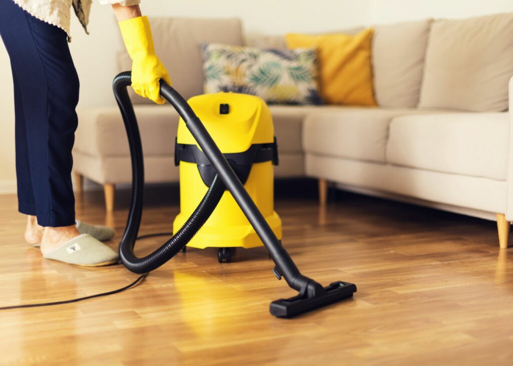 Use a wet dry vac to suck up moisture from wet carpet.