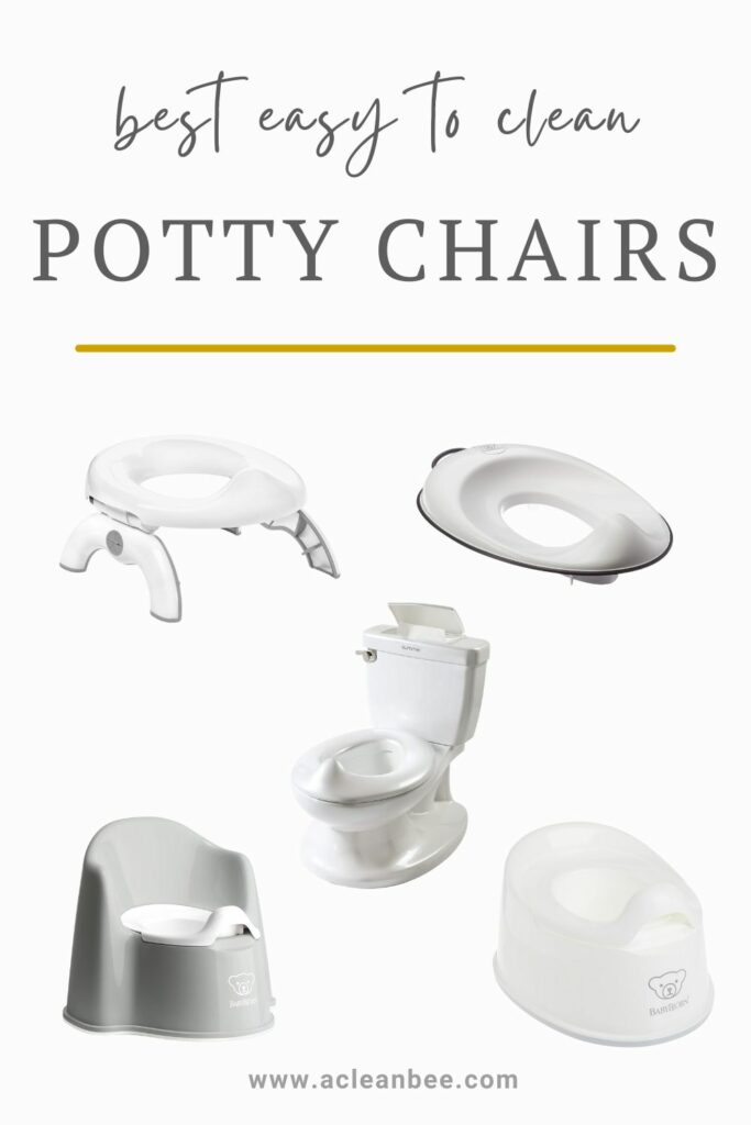 Potty chairs with text overlay Best Easy to Clean Potty Chairs