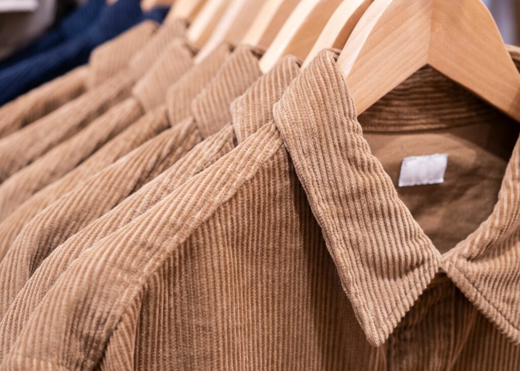 Corduroy shirts on wooden hangers - How to Wash Corduroy